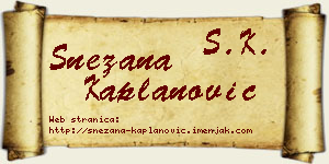 Snežana Kaplanović vizit kartica